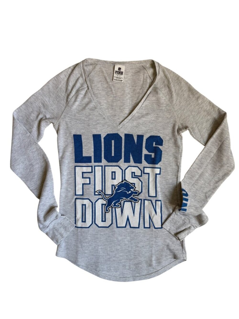 PINK by Victoria's Secret Detroit Lions "Lions First Down" Thermal Long-Sleeve